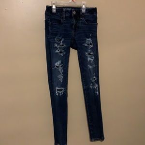 American Eagle Ripped Dark Wash Jeans